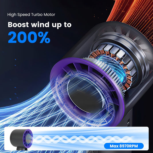 100-Speed Handheld Fan with Instant Cooling