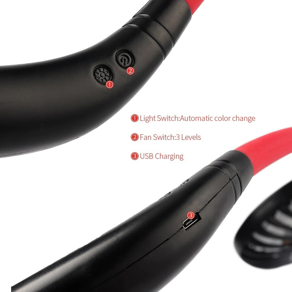 Portable Neck Fan with 3 Speeds & 360° Cooling