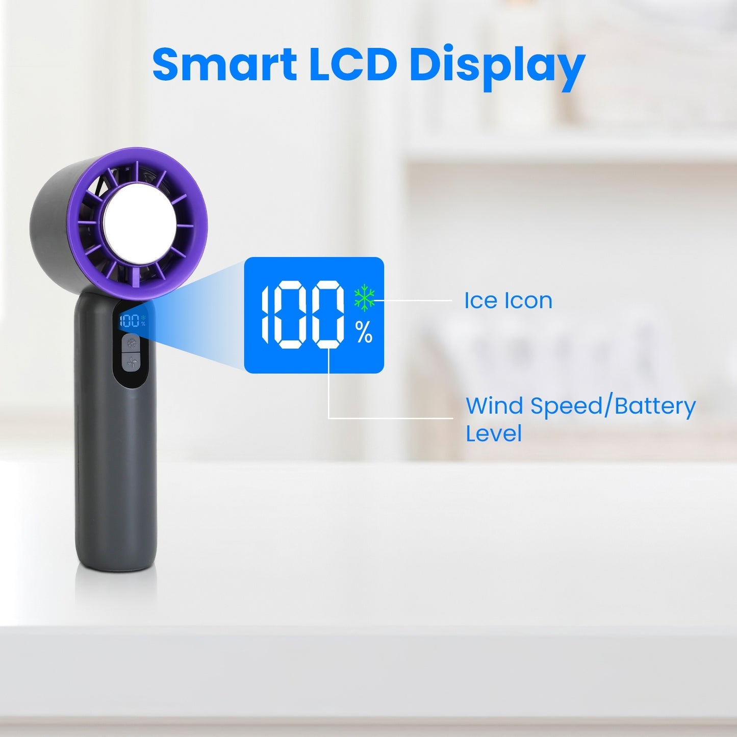 100-Speed Handheld Fan with Instant Cooling